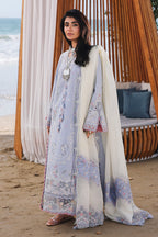 03 Piece Stitched Lawn With Chikankari Embroidered Suit - Ready To Wear