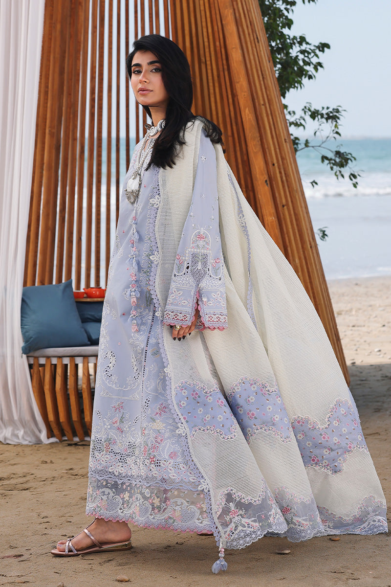 03 Piece Stitched Lawn With Chikankari Embroidered Suit - Ready To Wear
