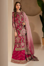 Embroidered Chiffon 3-Piece Stitched Suit with Net Dupatta & Silk Trouser | Ready To Wear