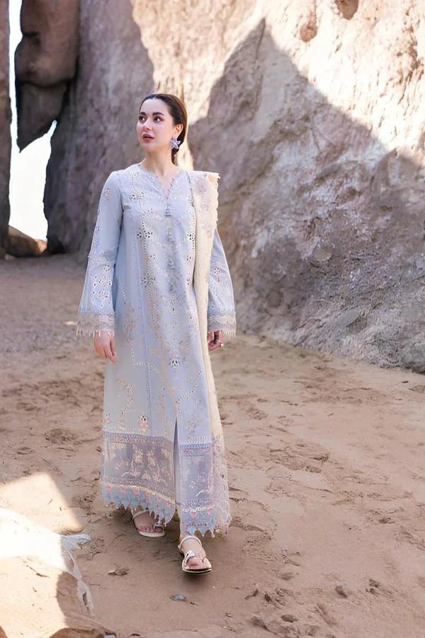 3 Piece Stitched Lawn Suit - Ready To Wear