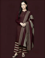 03 Piece Stitched Khaddar Suit - Ready To Wear