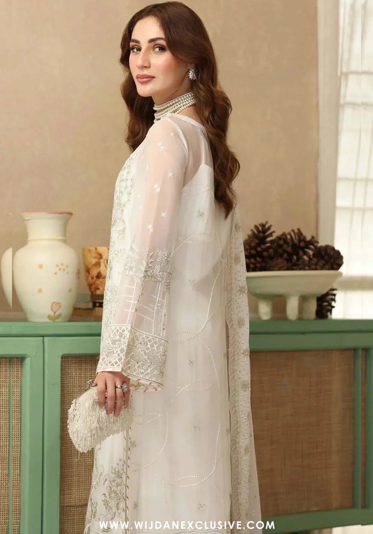 03-Piece Chiffon Suit With Embroidery - Ready To Wear