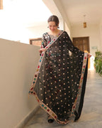 03 Piece Stitched Luxury Chiffon Embroidery Suit - Ready To Wear