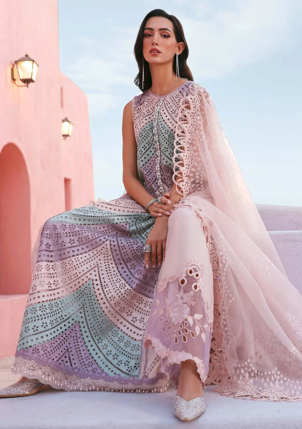 03-Piece Lawn Suit With Embroidery - Ready To Wear