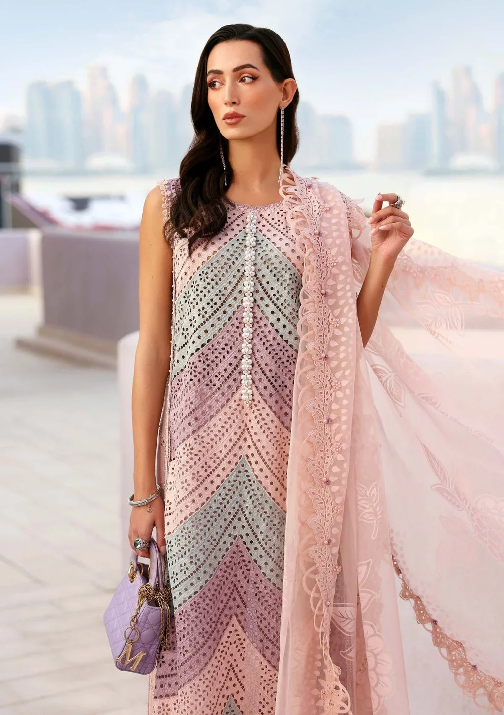 03-Piece Lawn Suit With Embroidery - Ready To Wear