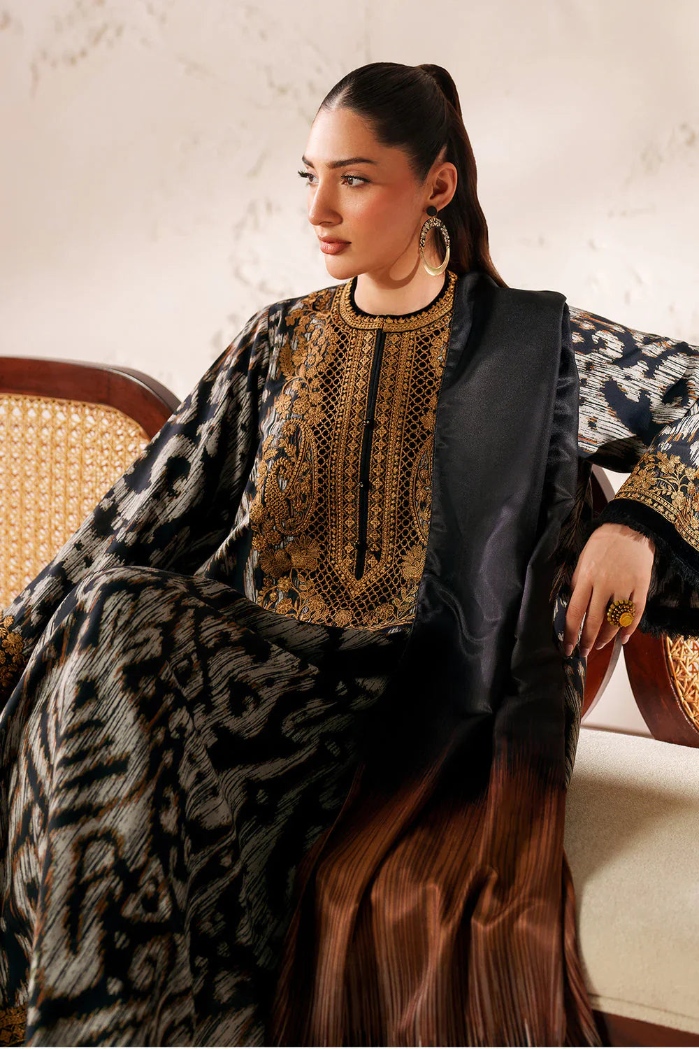 3 Piece Stitched Lawn Suit - Ready To Wear