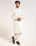 White Blended Semi-Formal Kameez Shalwar for Men | Ready To Wear