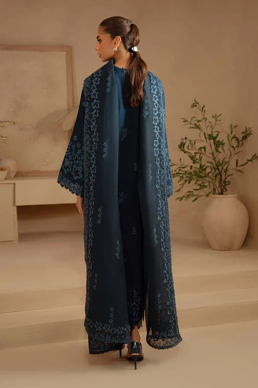 3 Piece Stitched Cotton Fabric Suit - Ready To Wear