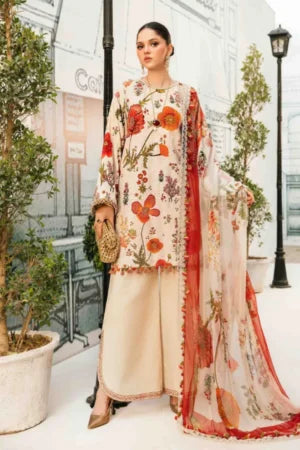 Lawn 3-Piece Stitched Suit | Printed Embroidered Collection