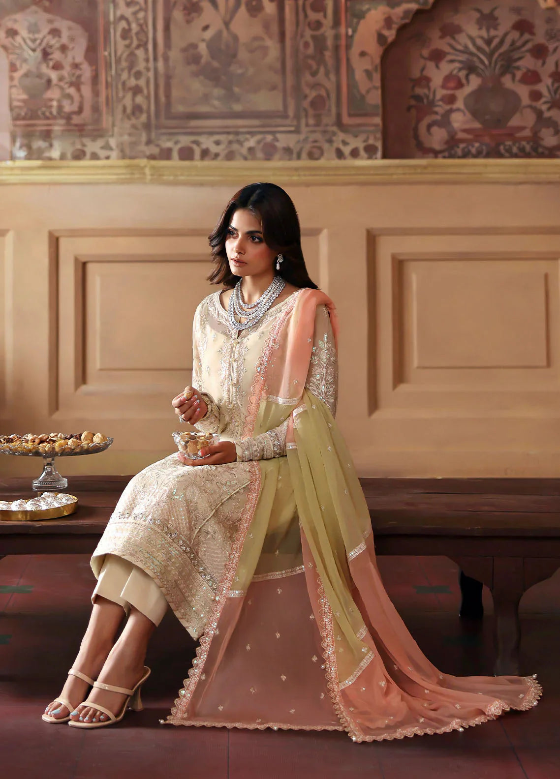 03 Piece Stitched Chiffon Suit - Ready To Wear