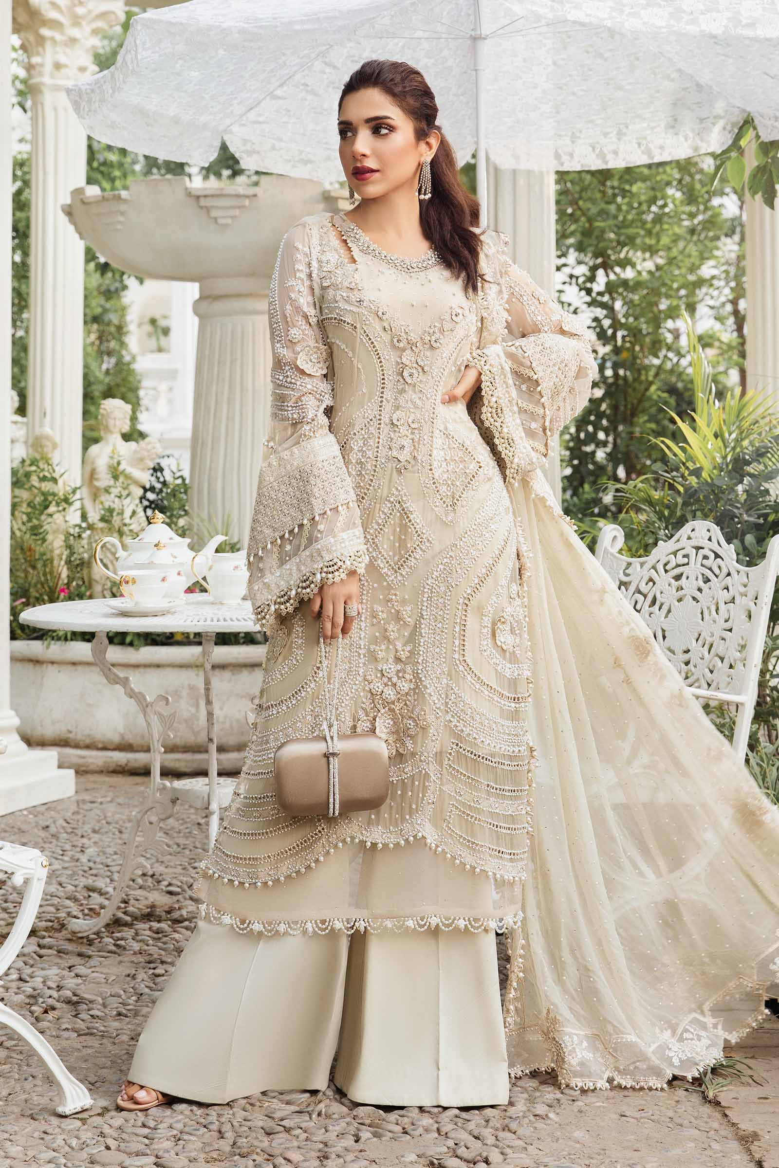 03 Piece Stitched Embroidered Chiffon Suit - Ready To Wear