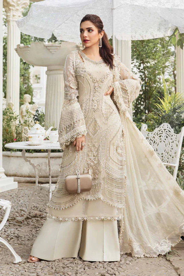 03 Piece Stitched Embroidered Chiffon Suit - Ready To Wear
