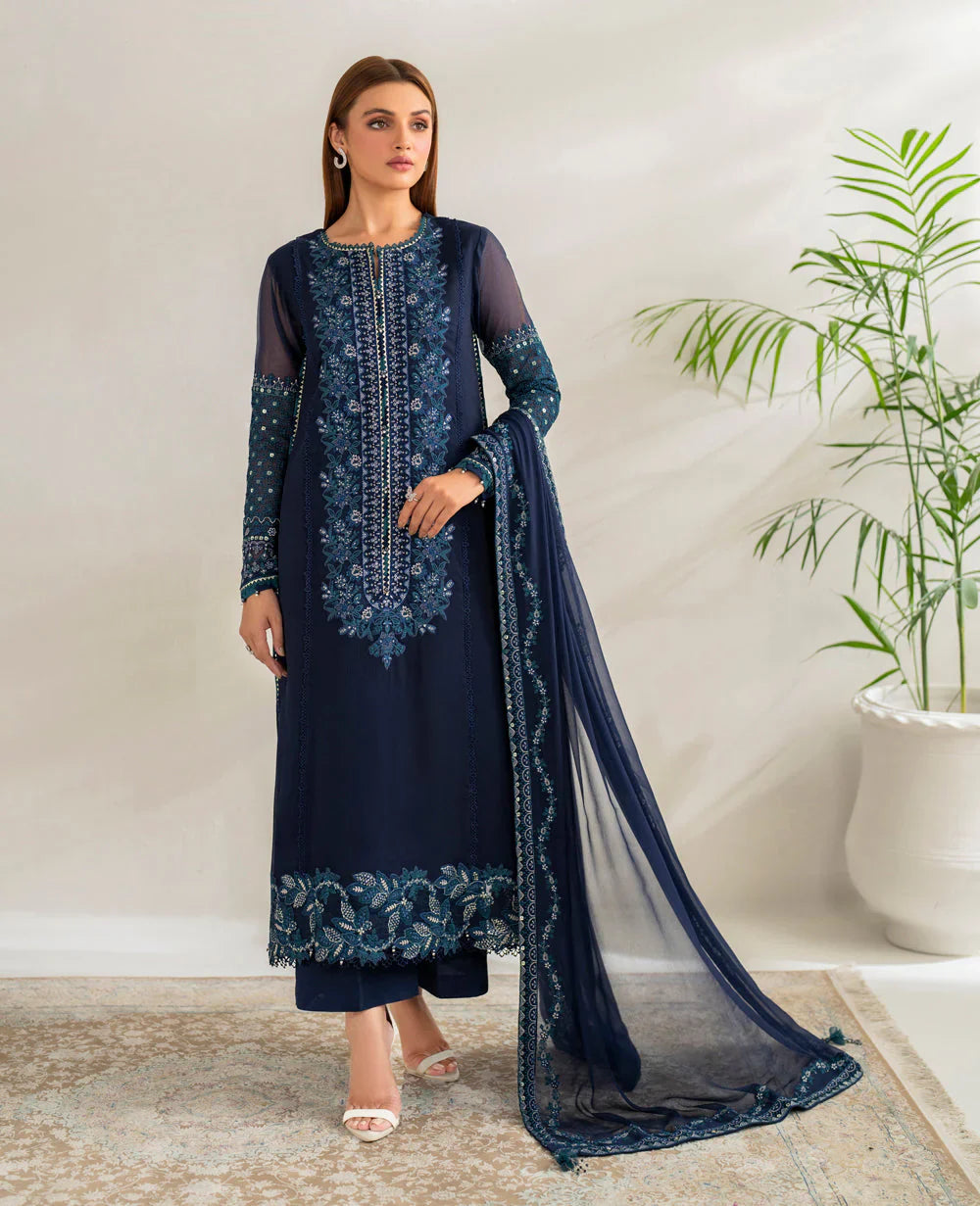03 Piece Stitched Chiffon Suit - Ready To Wear
