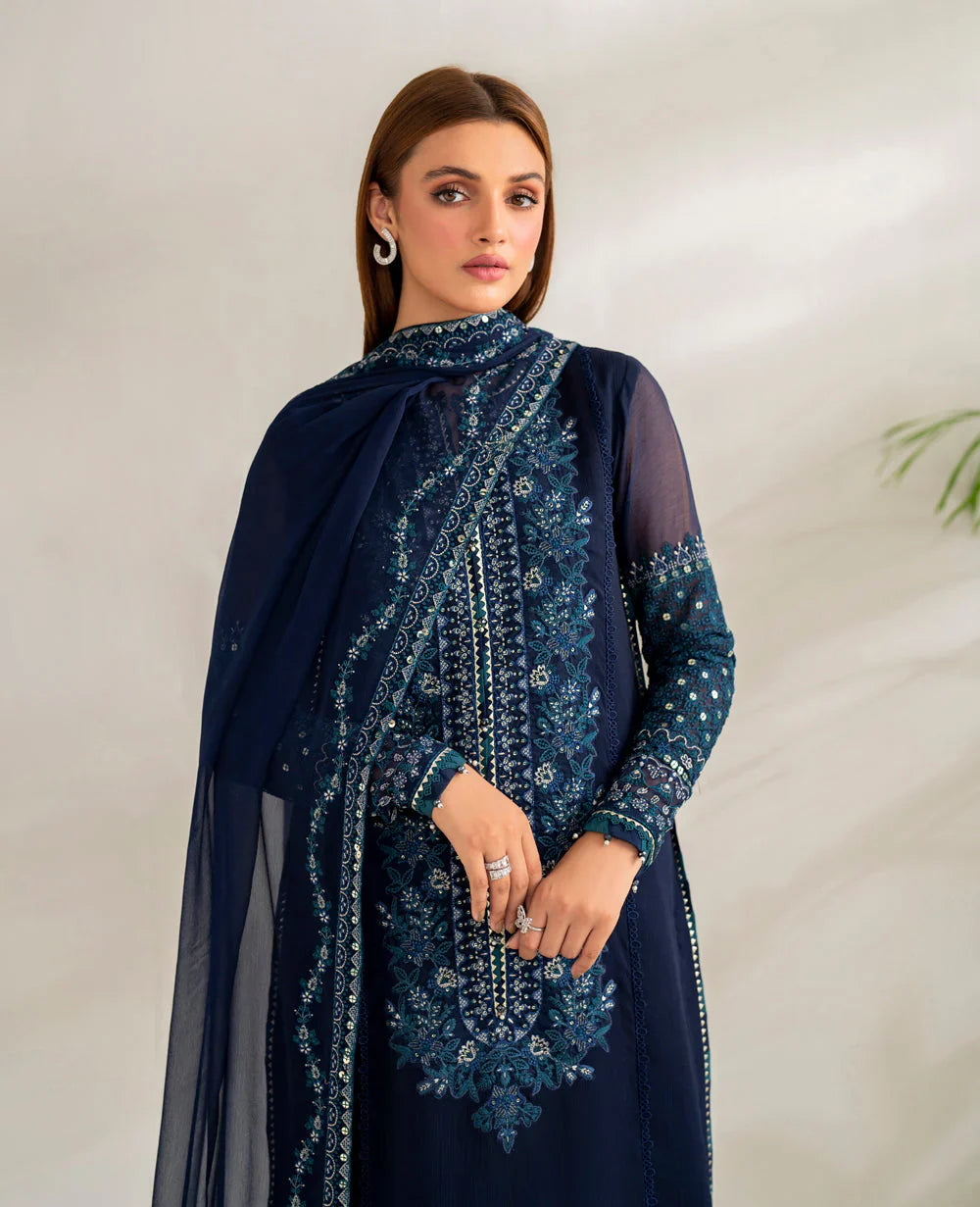 03 Piece Stitched Chiffon Suit - Ready To Wear