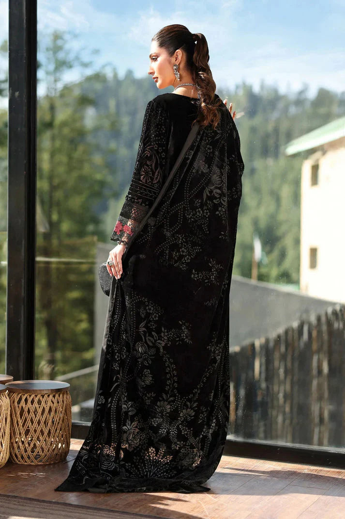 3 Piece Stitched Velvet Suit - Ready To Wear