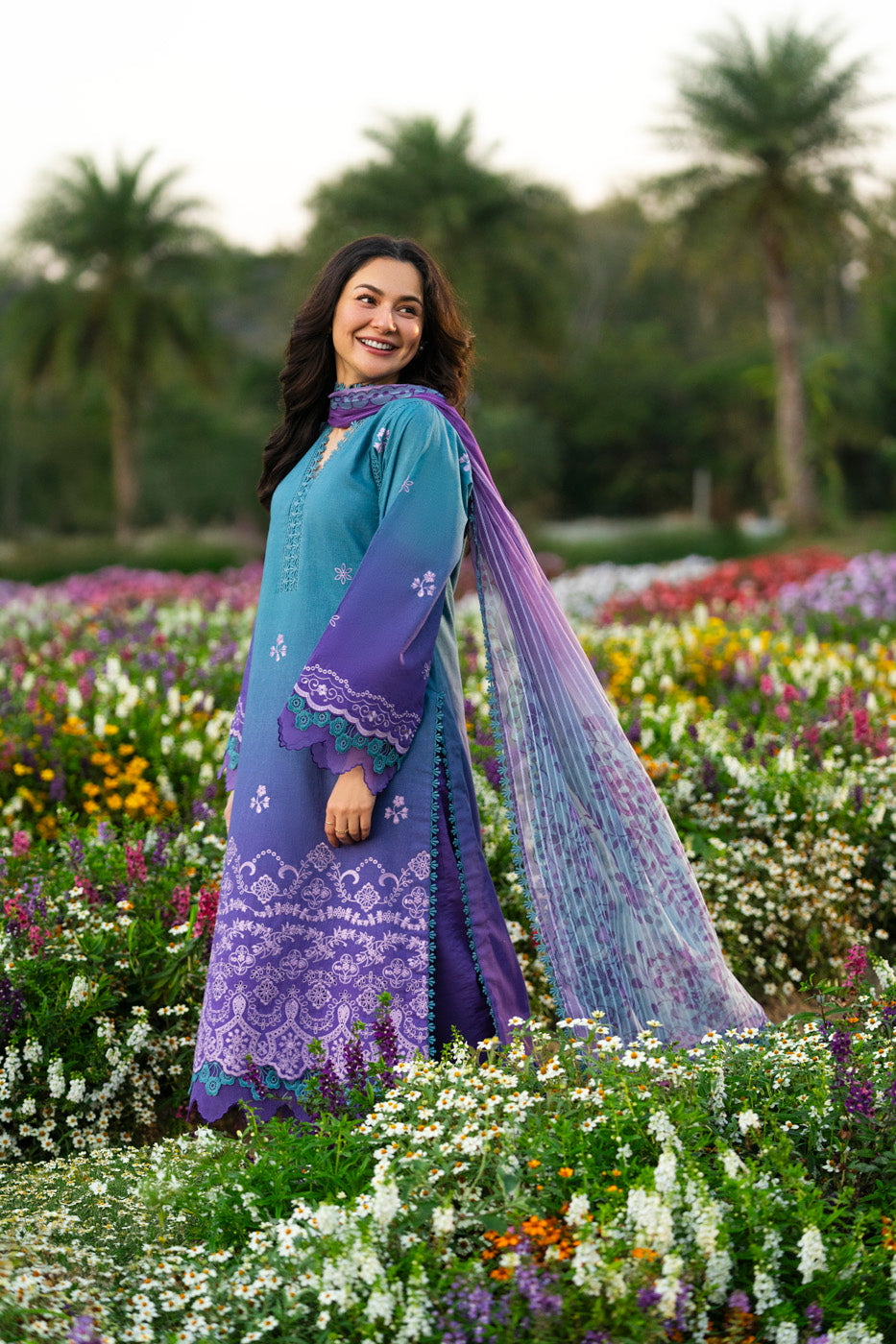 Embroidered Purple Lawn 3-Piece Stitched Suit | Spring Summer Collection