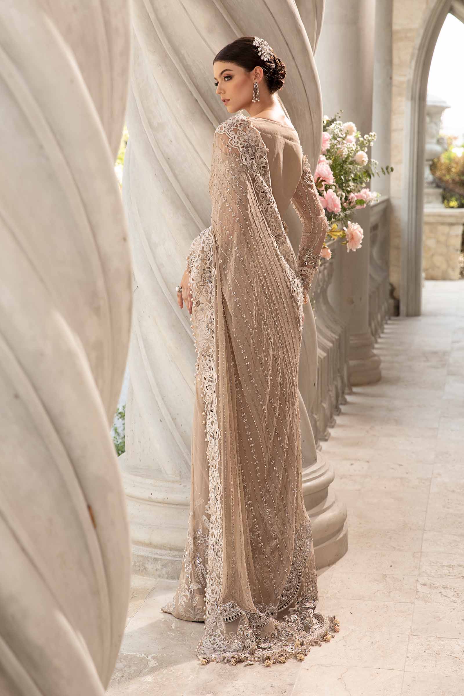 Heavy Embroidered Net 3-Piece Stitched Suit with Adda Work & Jhall Embroidered Dupatta | Ready To Wear