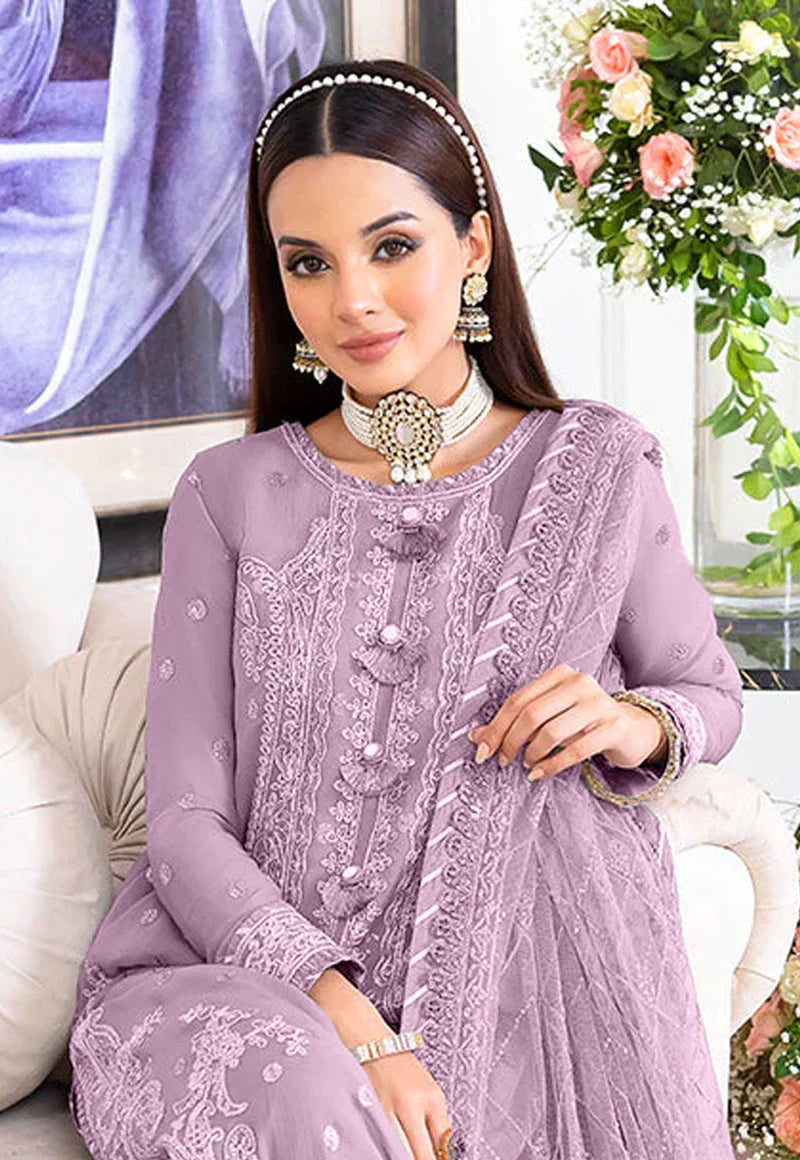 03 Piece Stitched Chiffon Suit - Ready To Wear
