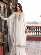 03 Piece Stitched Chiffon Embroidered Suit - Ready To Wear