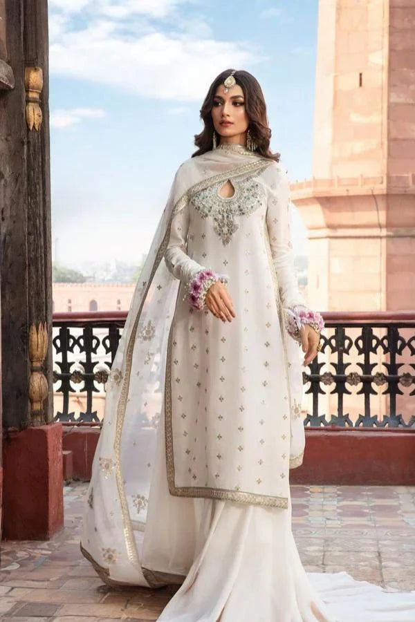 03 Piece Stitched Chiffon Embroidered Suit - Ready To Wear
