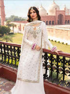 03 Piece Stitched Chiffon Embroidered Suit - Ready To Wear