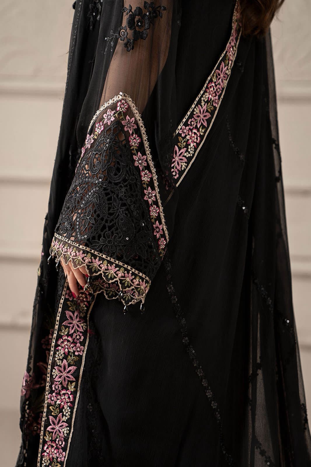 03 Piece Stitched Chiffon Suit - Ready To Wear