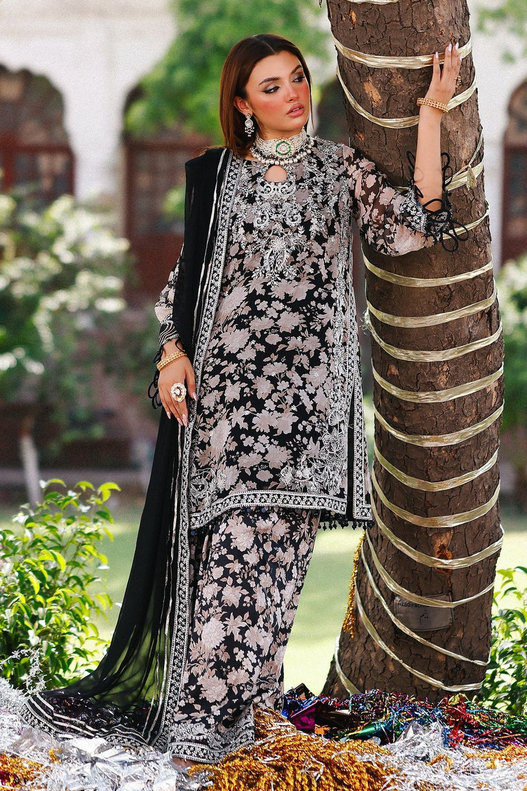 03 Piece Stitched Chiffon Suit - Ready To Wear