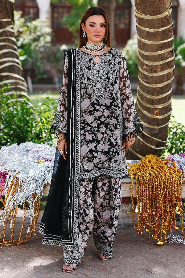 03 Piece Stitched Chiffon Suit - Ready To Wear