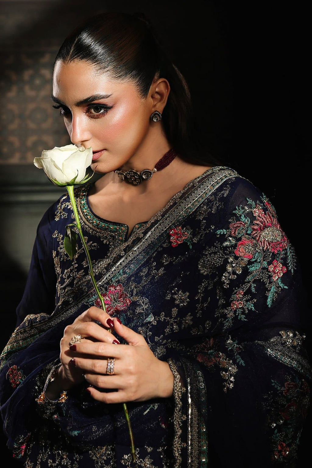 03 Piece Stitched Chiffon Suit - Ready To Wear