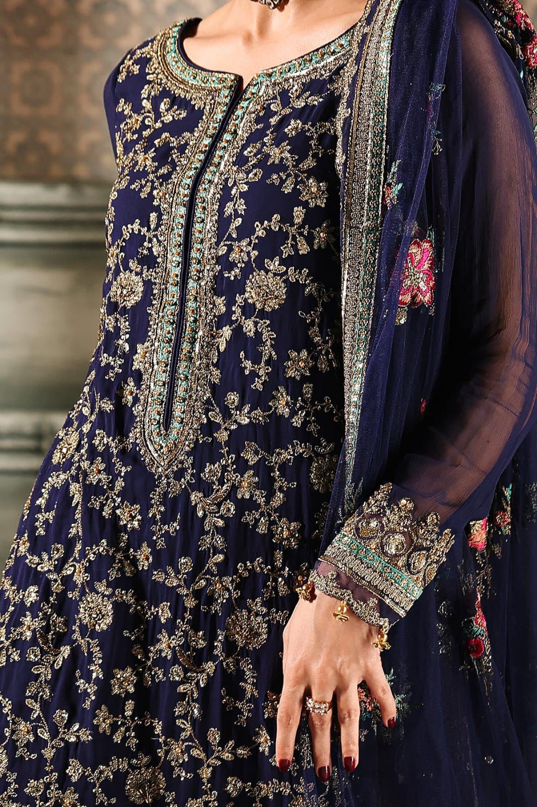 03 Piece Stitched Chiffon Suit - Ready To Wear