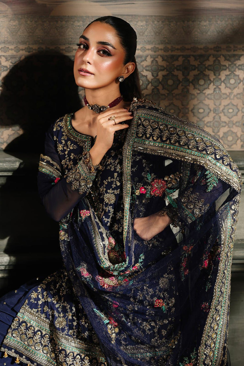 03 Piece Stitched Chiffon Suit - Ready To Wear