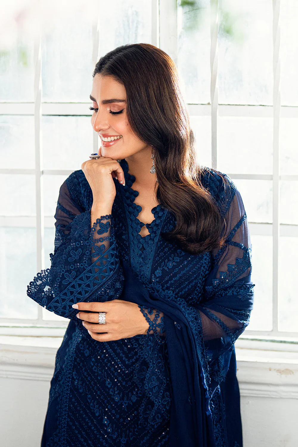 03 Piece Stitched Luxury Chiffon Dress - Ready To Wear
