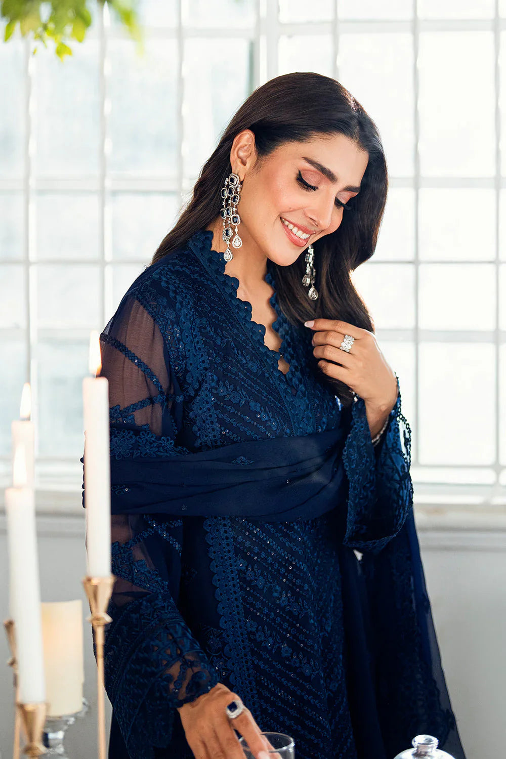 03 Piece Stitched Luxury Chiffon Dress - Ready To Wear