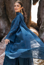Heavy Embroidered Cotton 3-Piece Stitched Suit with Khaddi Net Dupatta | Ready To Wear
