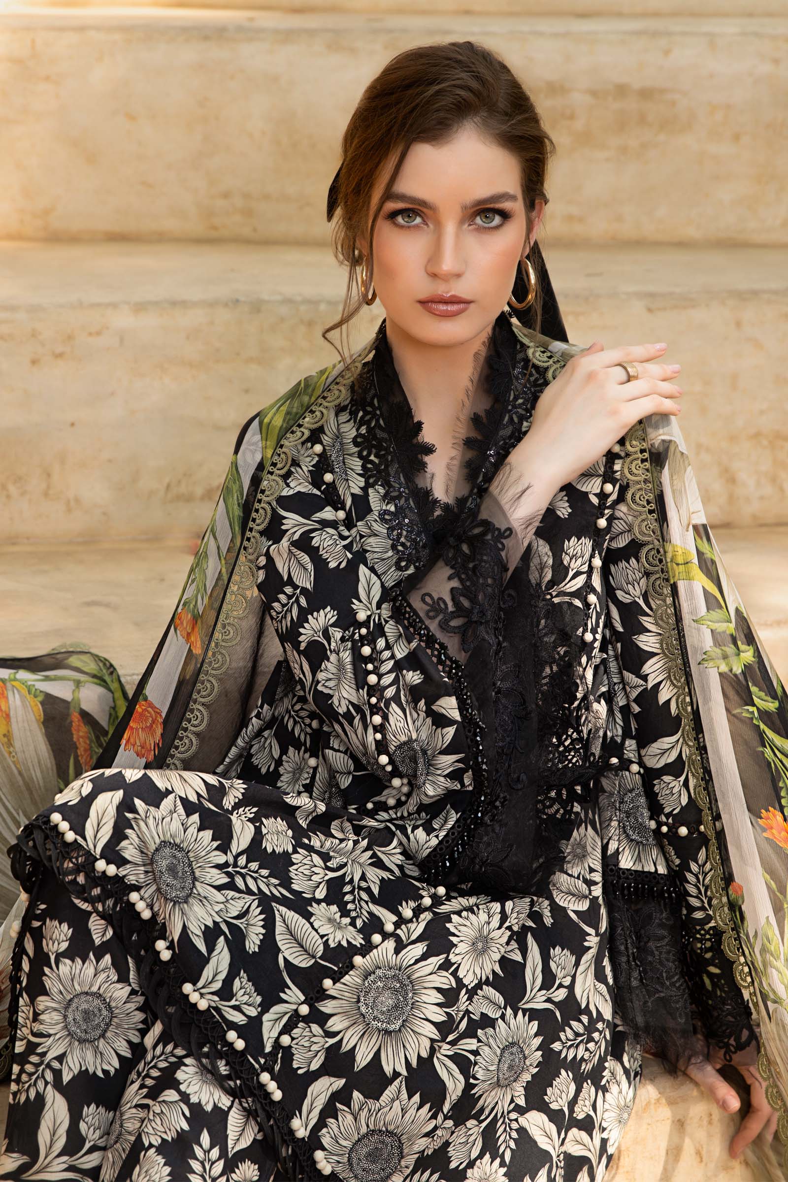 Embroidered Printed Lawn 3-Piece Stitched Suit – A Line Style Ready To Wear