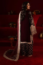 3 Piece Stitched Embroidered Luxury Velvet Suit - Ready To Wear