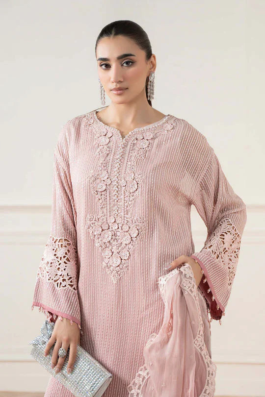 03 Piece Stitched Chiffon Embroidery Suit - Ready To Wear