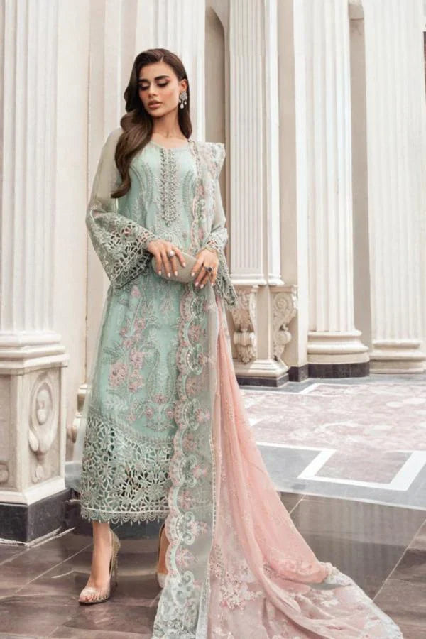 03 Piece Stitched Chiffon Embroidery Suit - Ready To Wear