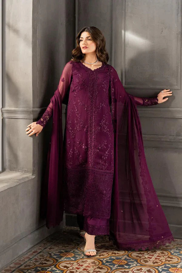 03 Piece Stitched Chiffon Suit - Ready To Wear