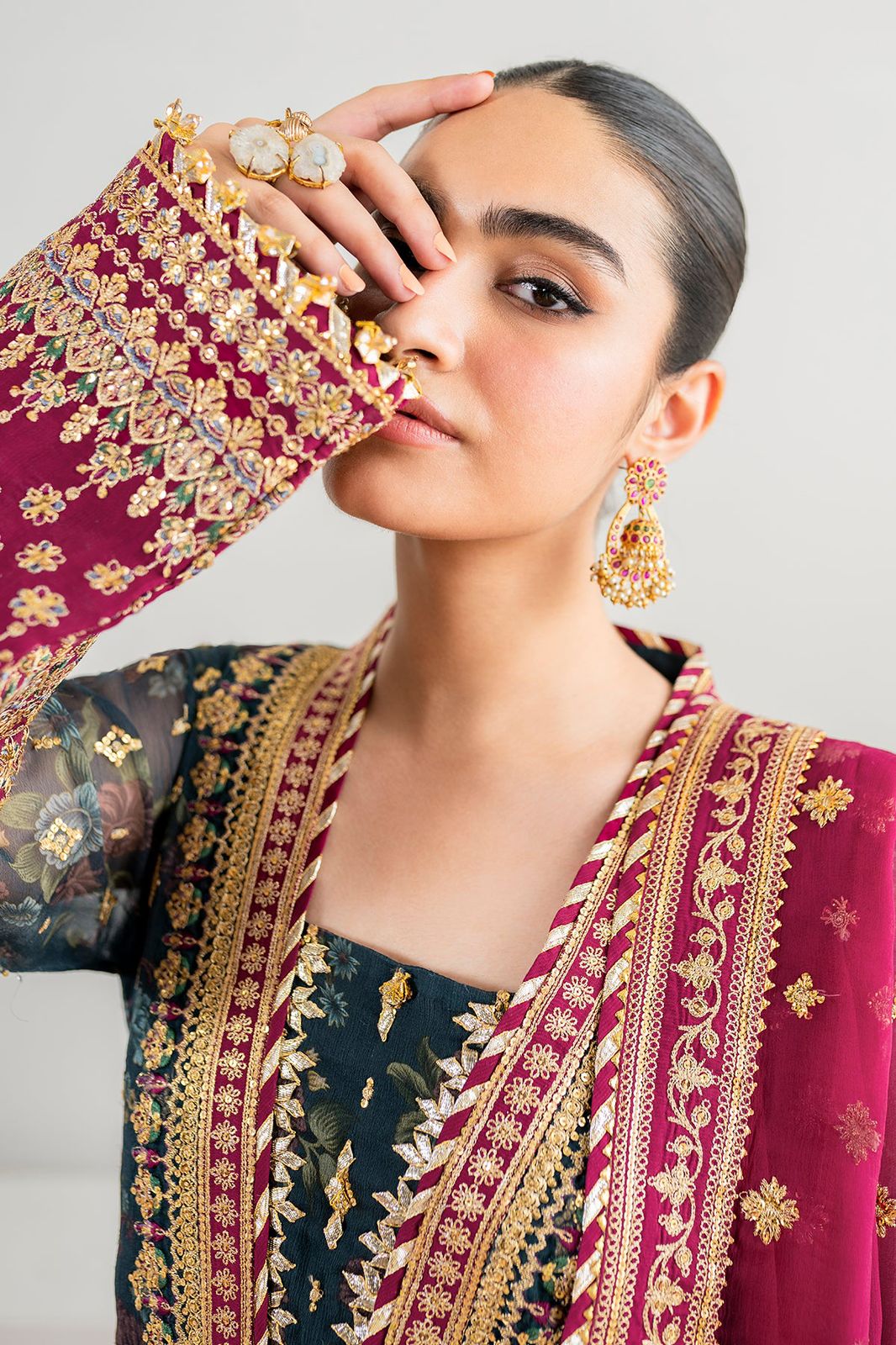 03 Piece Stitched Chiffon Embroidery Suit - Ready To Wear