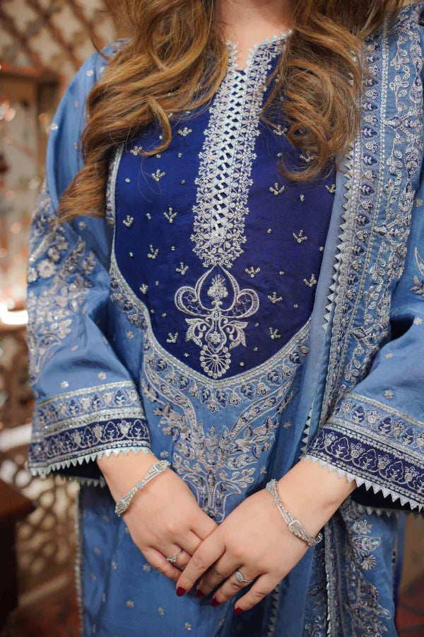 03-Piece Lawn Suit With Heavy Embroidery - Ready To Wear