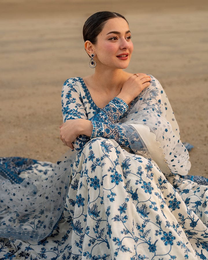 03 Piece Stitched Maxi Dress - Ready To Wear