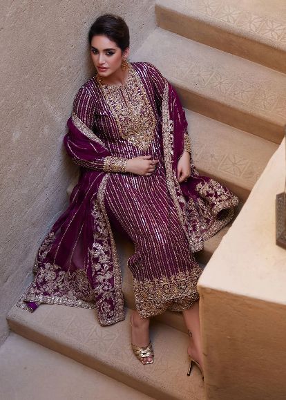 Luxury Embroidered Chiffon 3-Piece Suit – Ready To Wear