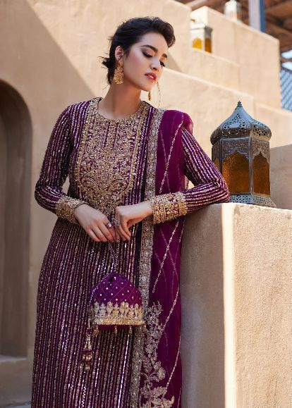 Luxury Embroidered Chiffon 3-Piece Suit – Ready To Wear