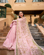 Embroidered Chikankari Lawn 3-Piece Stitched Suit with Sharara – Ready To Wear