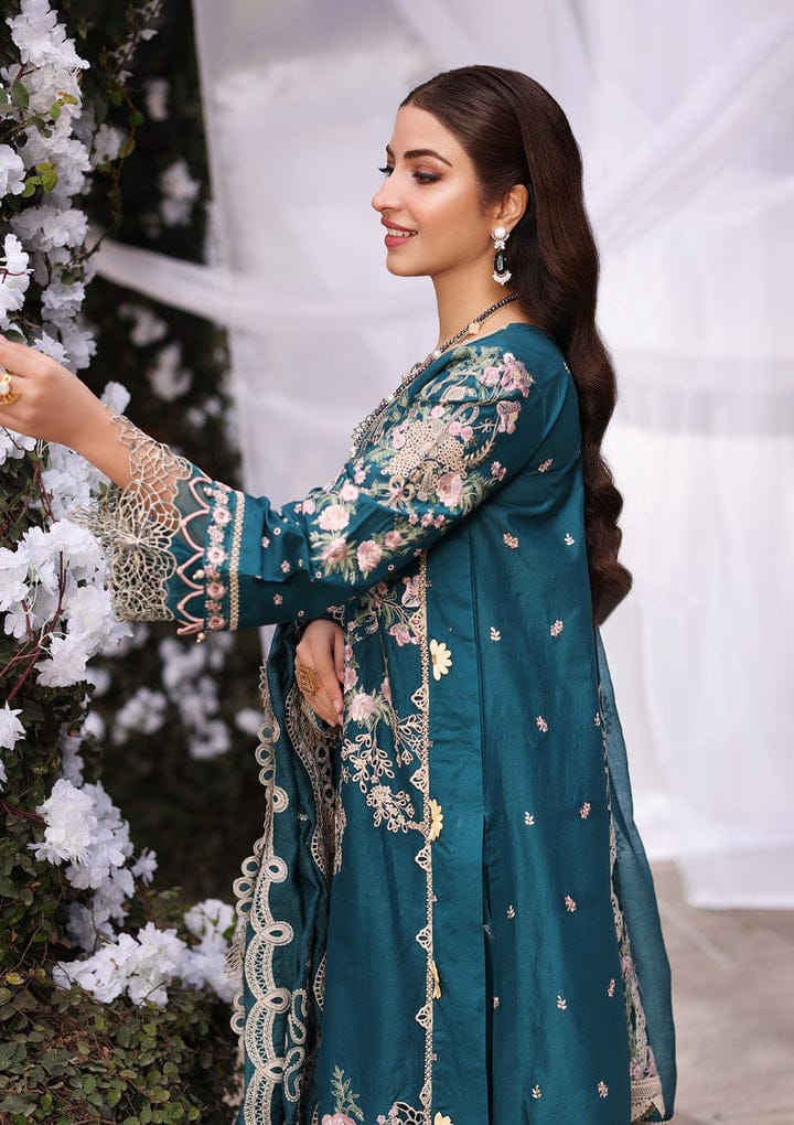Chikankari Embroidered 3-Piece Stitched Suit with Khaddi Net Dupatta – Ready To Wear