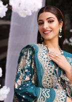 Chikankari Embroidered 3-Piece Stitched Suit with Khaddi Net Dupatta – Ready To Wear