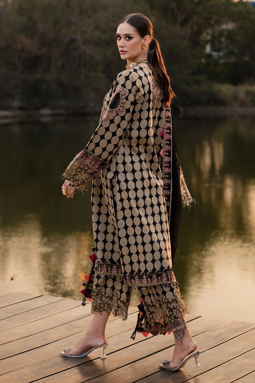 Charizma Lawn 3-Piece Stitched Suit with Embroidered Chiffon Dupatta – Ready To Wear