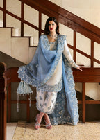 Embroidered Raw Silk 3-Piece Stitched Suit with Organza Dupatta | Ready To Wear