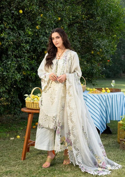 Embroidered Chikankari Lawn 3-Piece Stitched Suit with Jacquard Dupatta | Ready To Wear